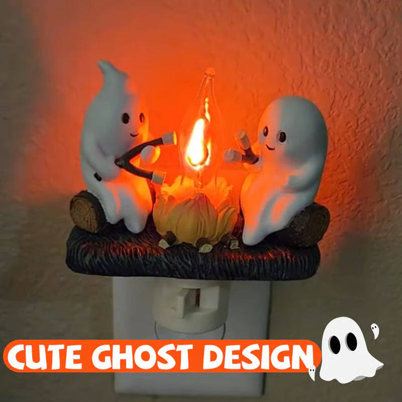 Handmade  Halloween Ghost Night Light Campfire Flickering