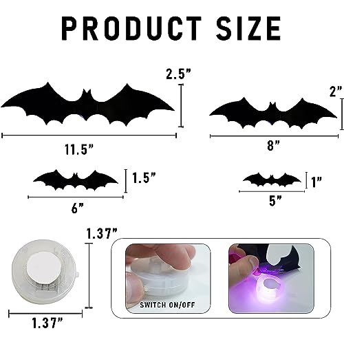 Halloween ultimate spooky season decor 36 pieces Halloween 3D light up bat decor