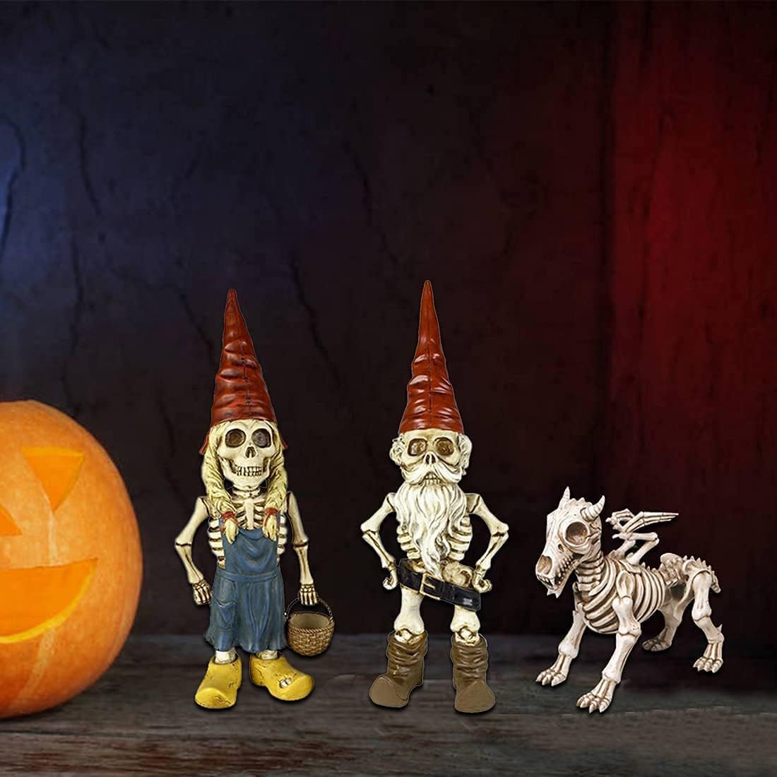 Handmade  Halloween Ornaments Garden Gnomes Statue Zombie