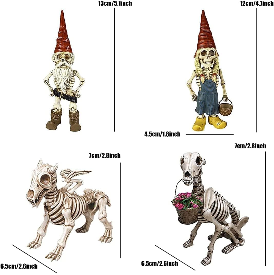 Handmade  Halloween Ornaments Garden Gnomes Statue Zombie