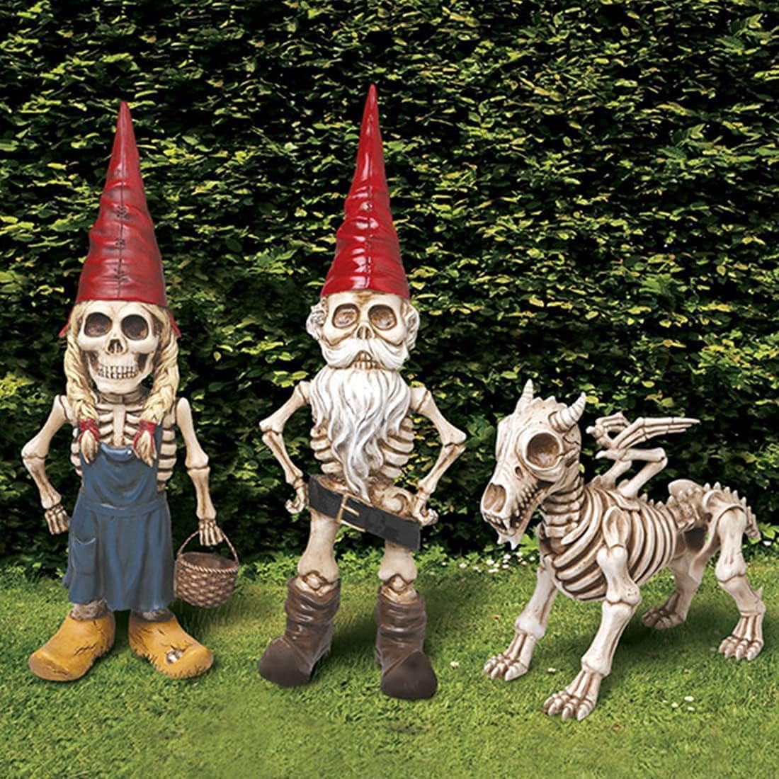 Handmade  Halloween Ornaments Garden Gnomes Statue Zombie