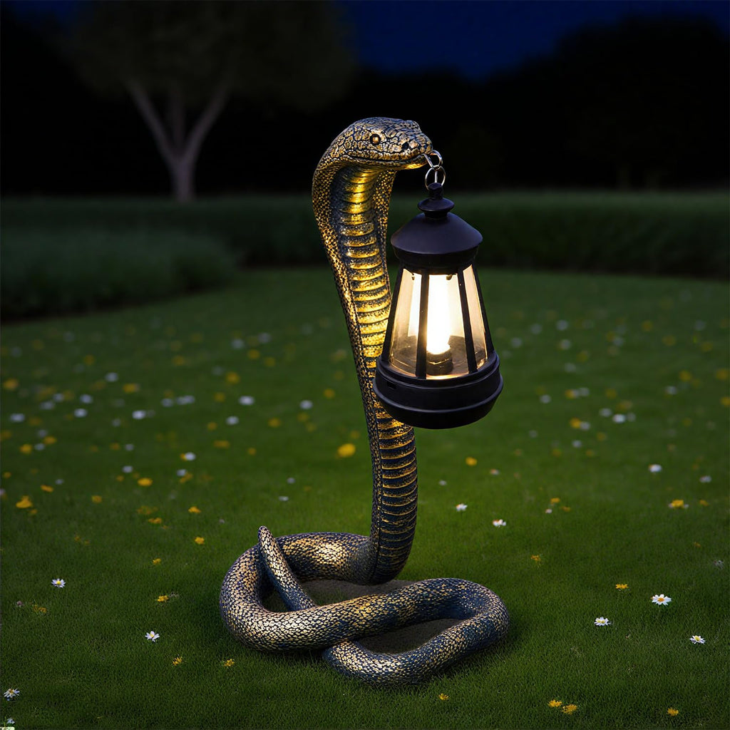 Handmade Halloween Snake Statues A snake carrying a lantern, trick or treat if no sugar is given