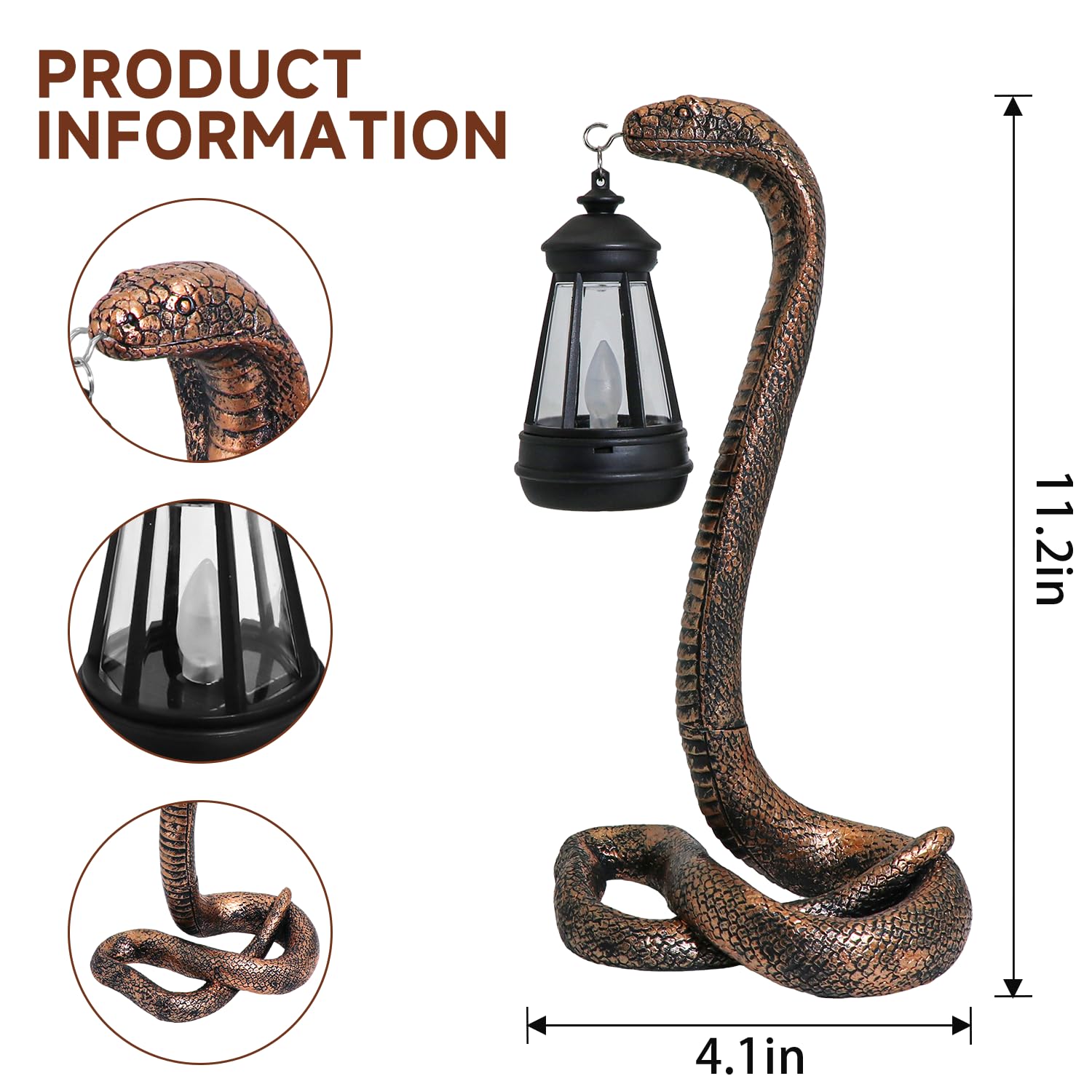 Handmade Halloween Snake Statues A snake carrying a lantern, trick or treat if no sugar is given
