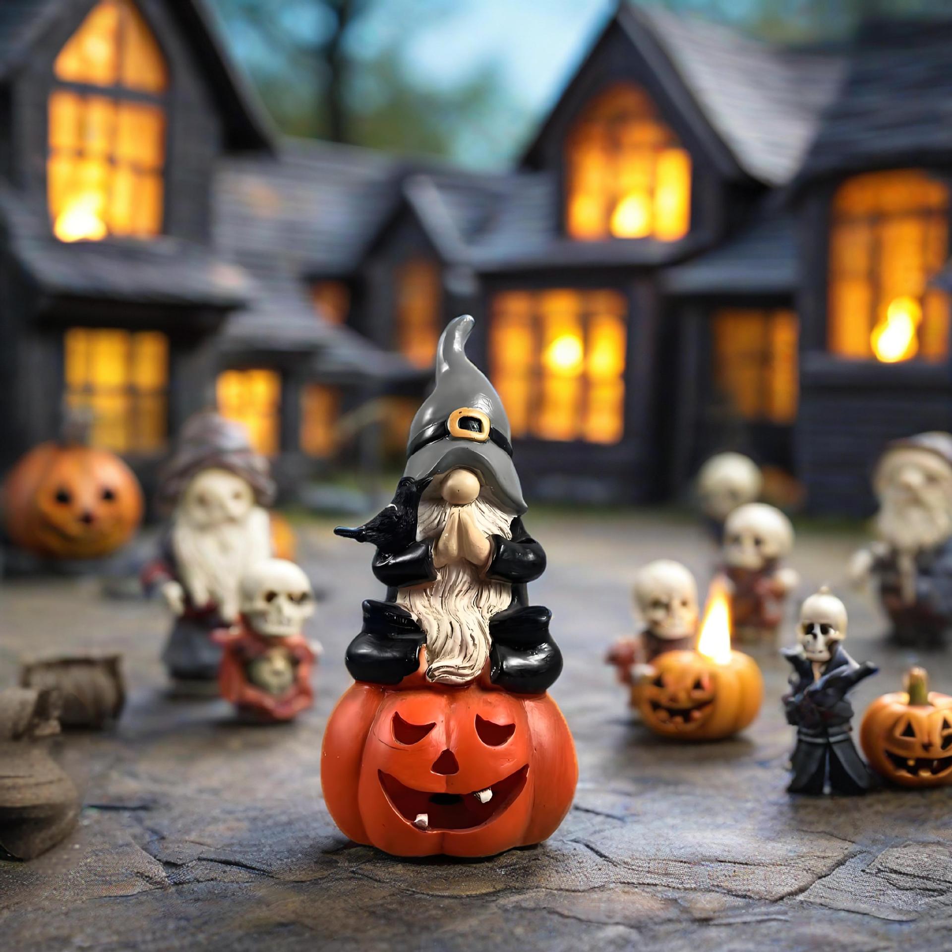 Handmade Pumpkin elves Resin dwarfs Little people