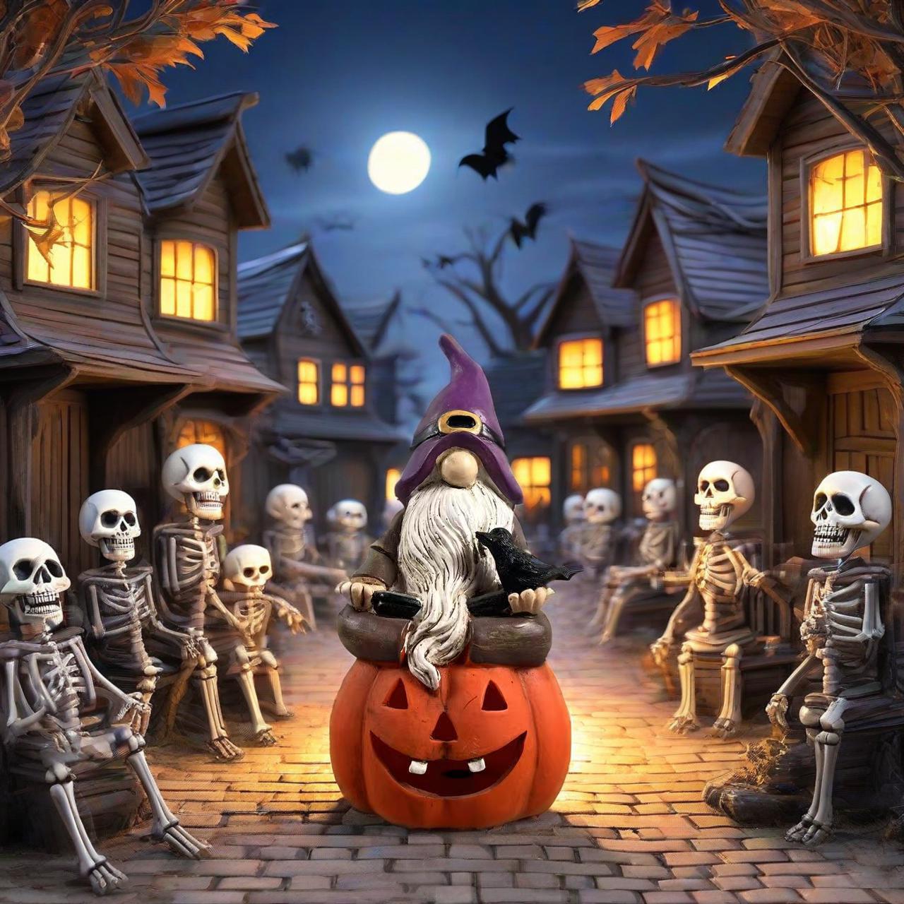 Handmade Pumpkin elves Resin dwarfs Little people