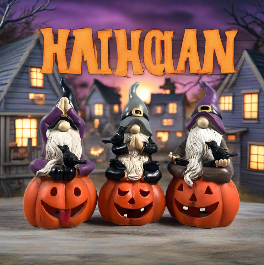 Handmade Pumpkin elves Resin dwarfs Little people