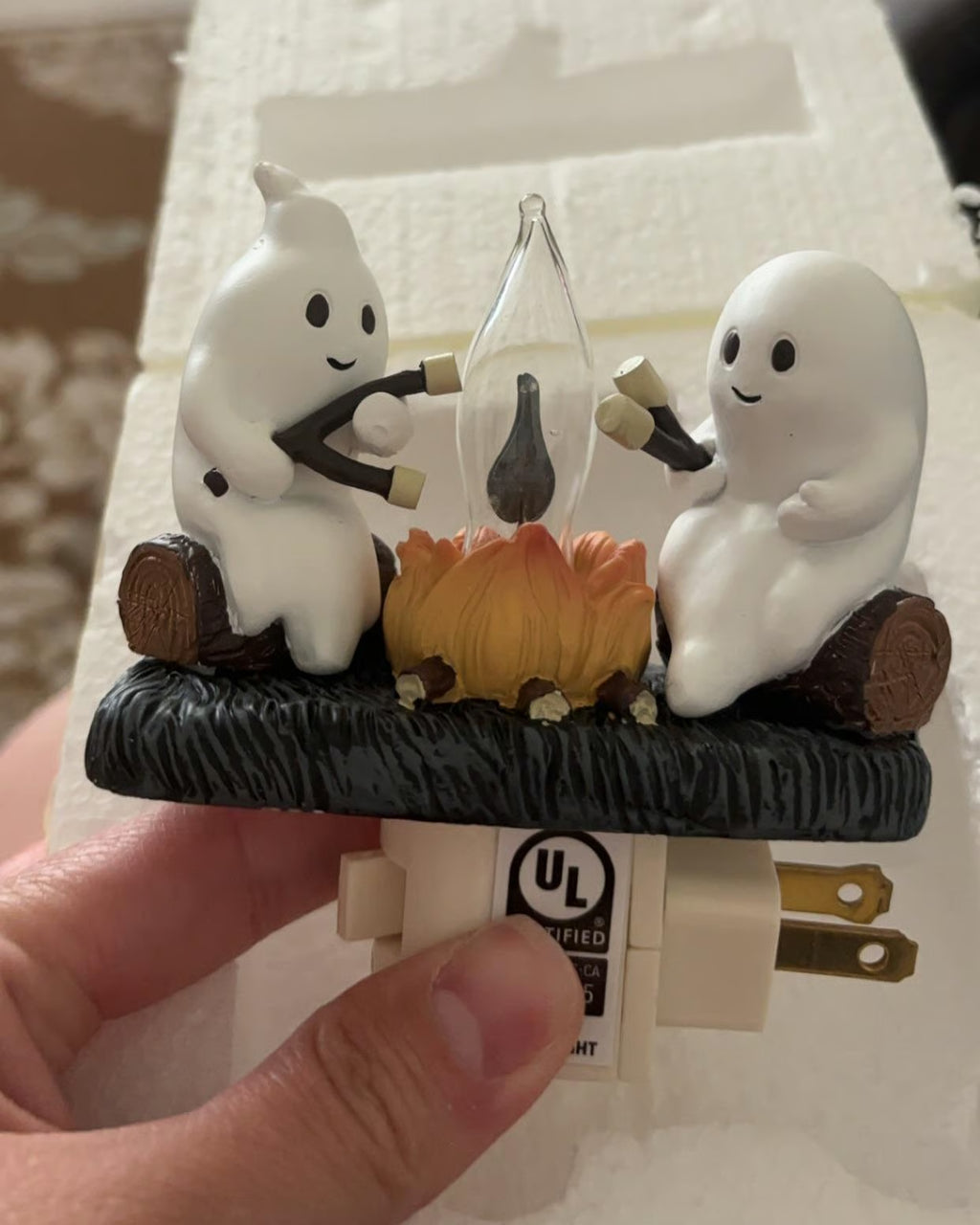 Handmade  Halloween Ghost Night Light Campfire Flickering