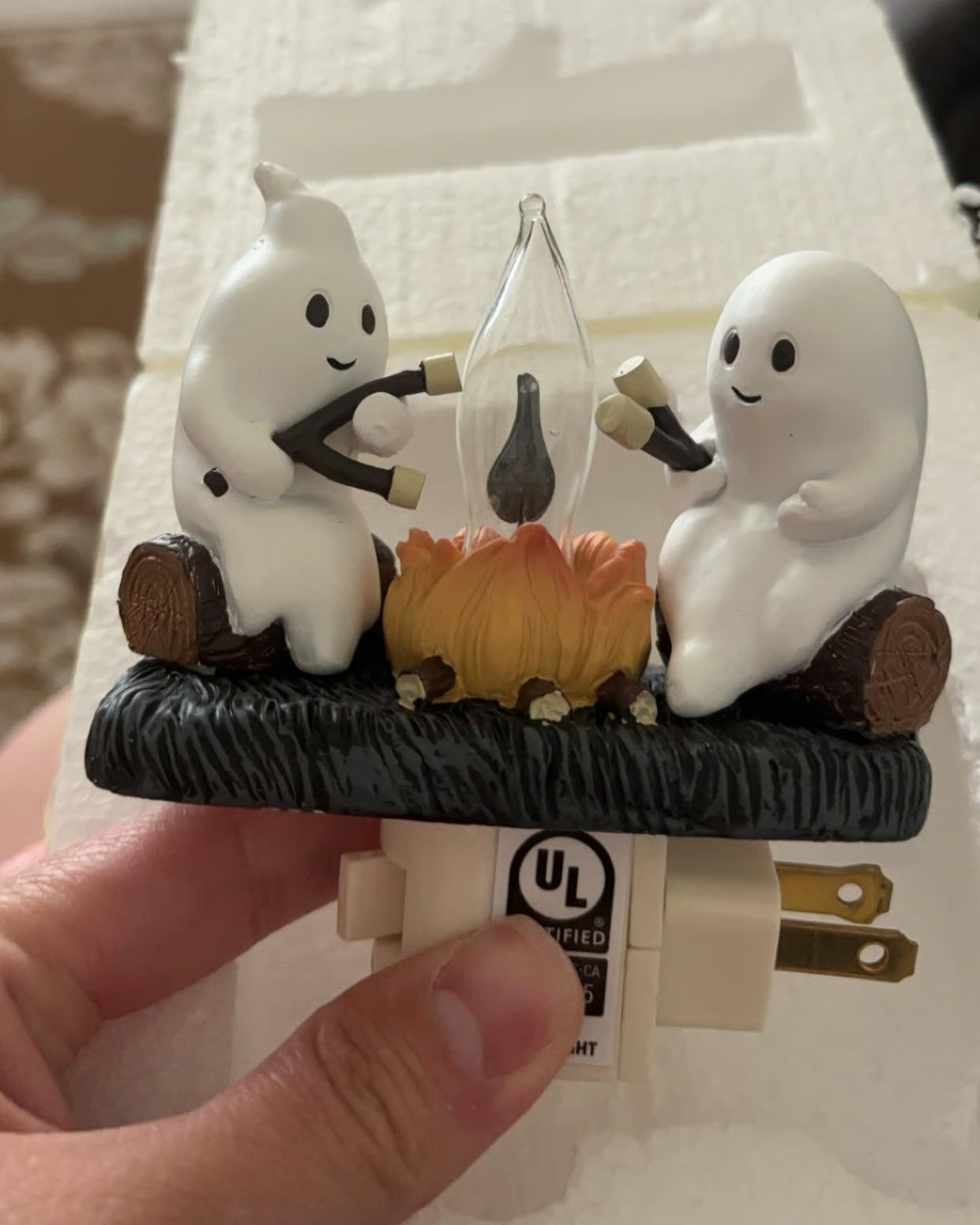 Handmade  Halloween Ghost Night Light Campfire Flickering